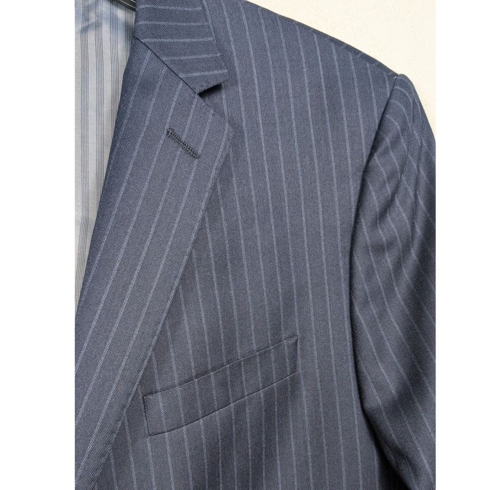 Banana Republic Blazer Men 42L Navy Blue Pinstripe Vitale Barberis Canonico Wool